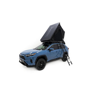 freespirit-recreation-aspen-lite-standard-rooftop-tent-open-front-corner-view-on-toyota-rav4-on-white-background