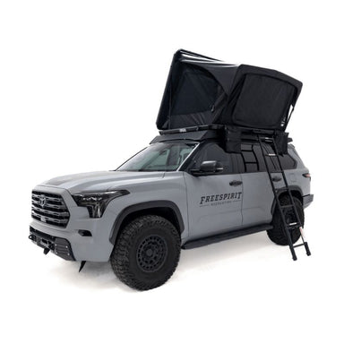 freespirit-recreation-odyssey-v2-xl-open-front-corner-view-on-toyota-sequoia-on-white-background