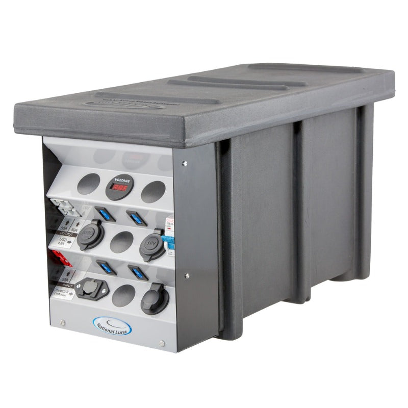 national-luna-battery-box-gray-front-corner-view-on-white-background