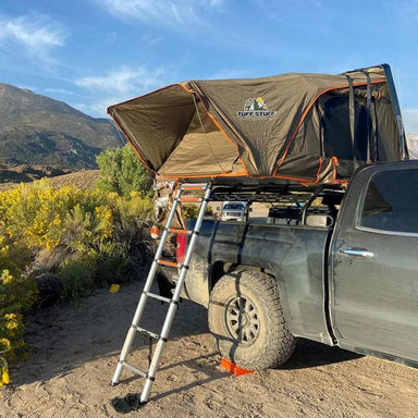 tuff-stuff-alpha-hard-shell-roof-top-tent-2-person-black-open-on-bed-rack