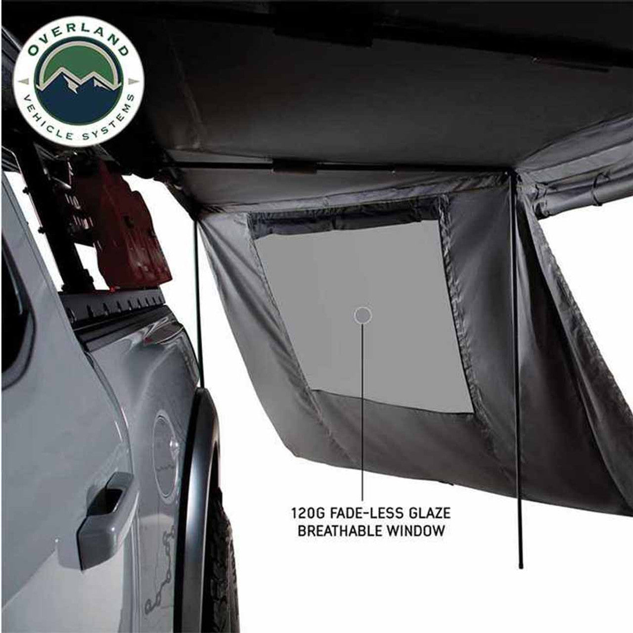OVS HD Nomadic 180 Degree Awning Side Wall with Window - Dark Gray With Storage Bag