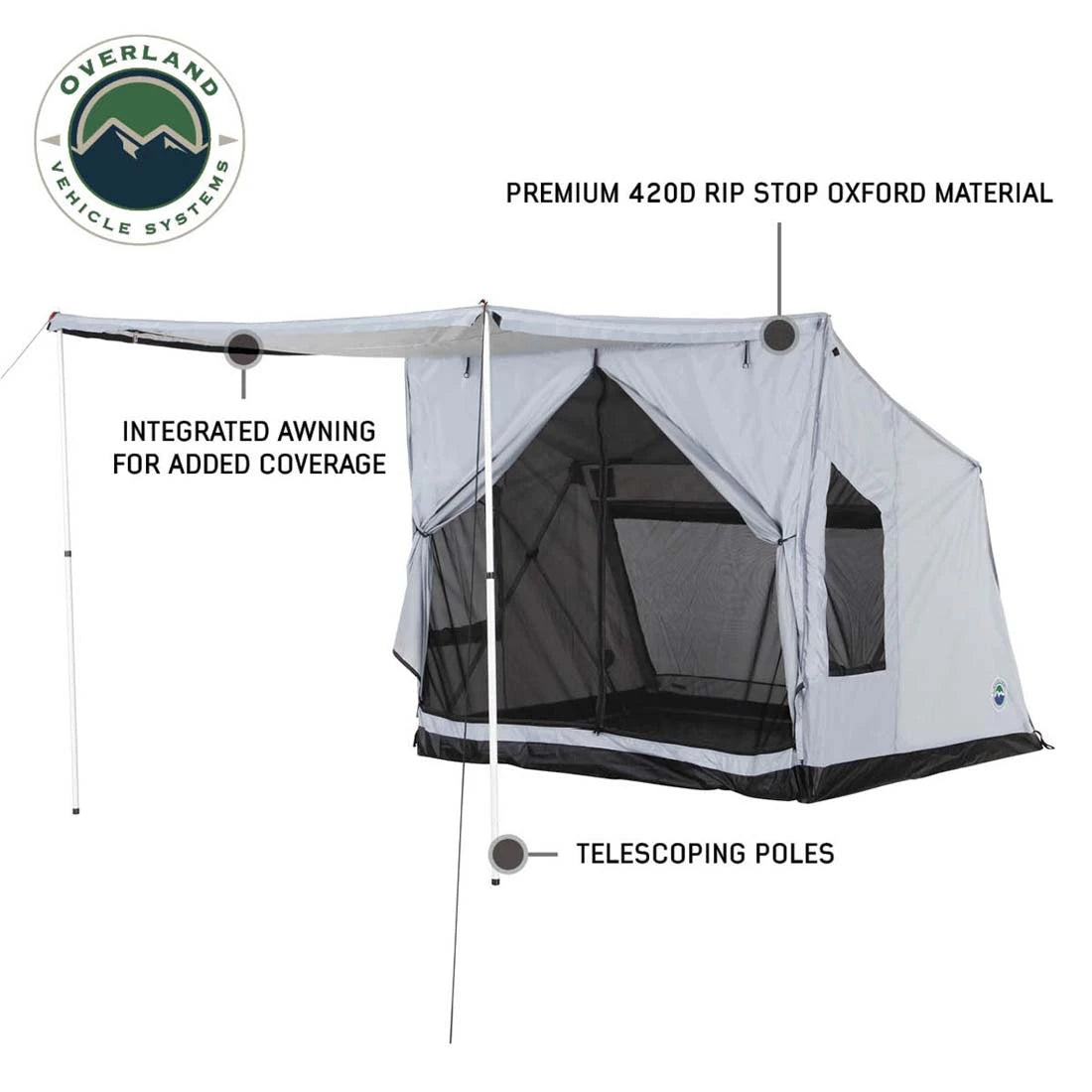 LD P.S.T. Portable Safari Ground Tent, Grey Body & Grey Trim