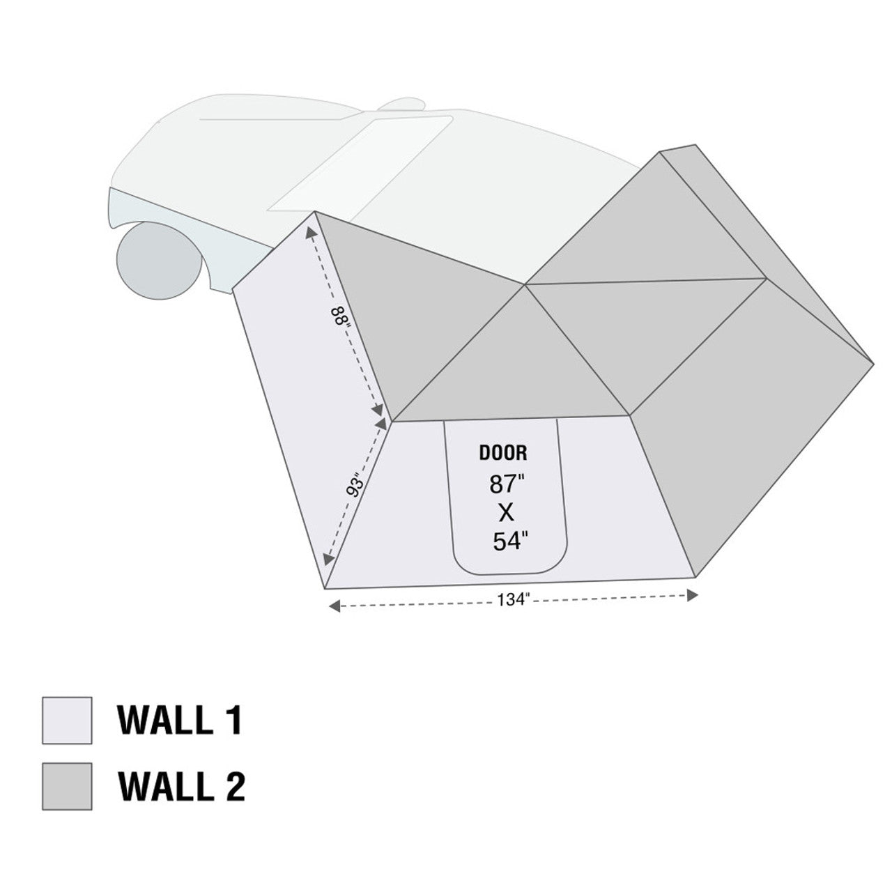 OVS HD Nomadic 270 LT - Awning Wall 1, Driver Side, Grey Body, Green Trim W/Storage Bag