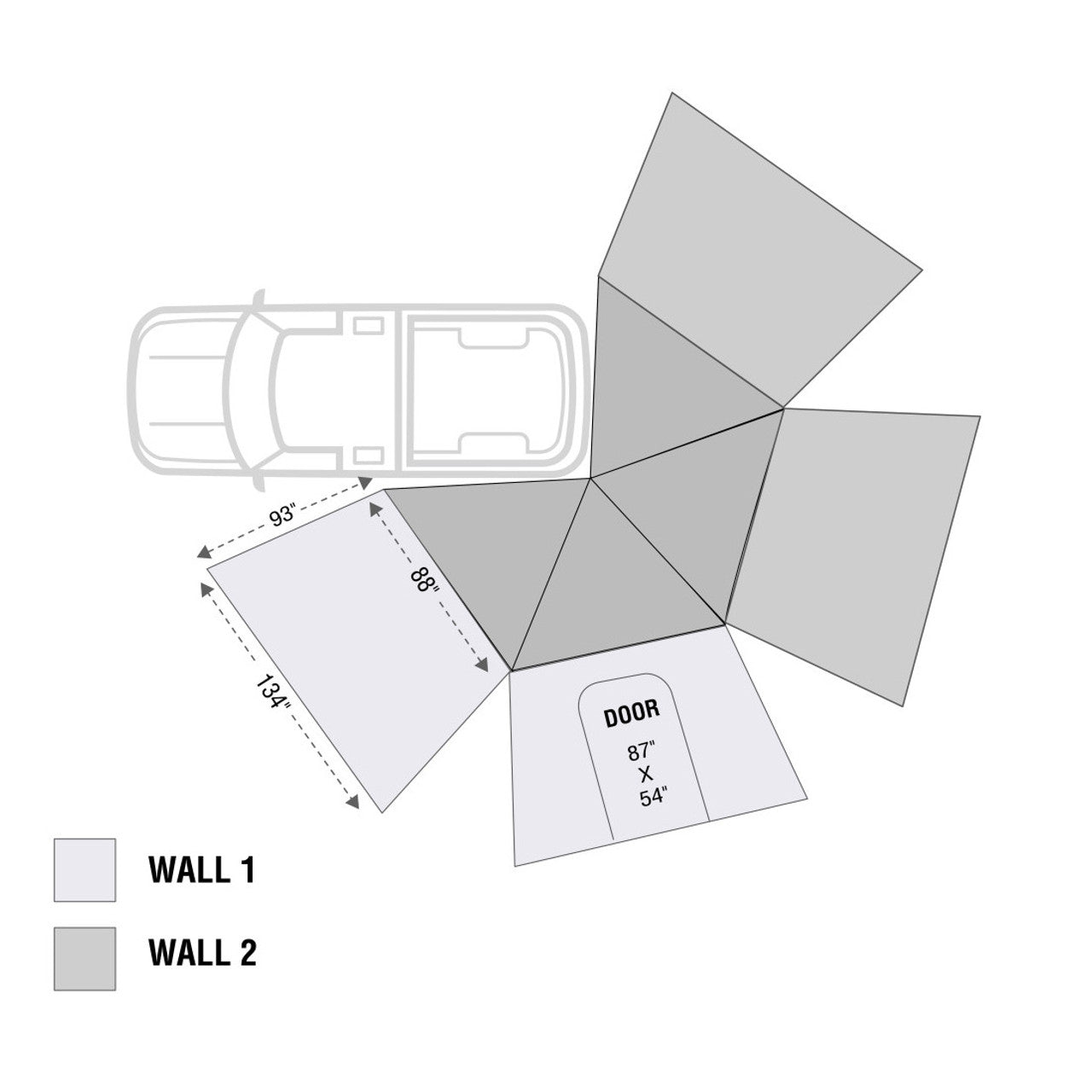 OVS HD Nomadic 270 LT - Awning Wall 1, Driver Side, Grey Body, Green Trim W/Storage Bag