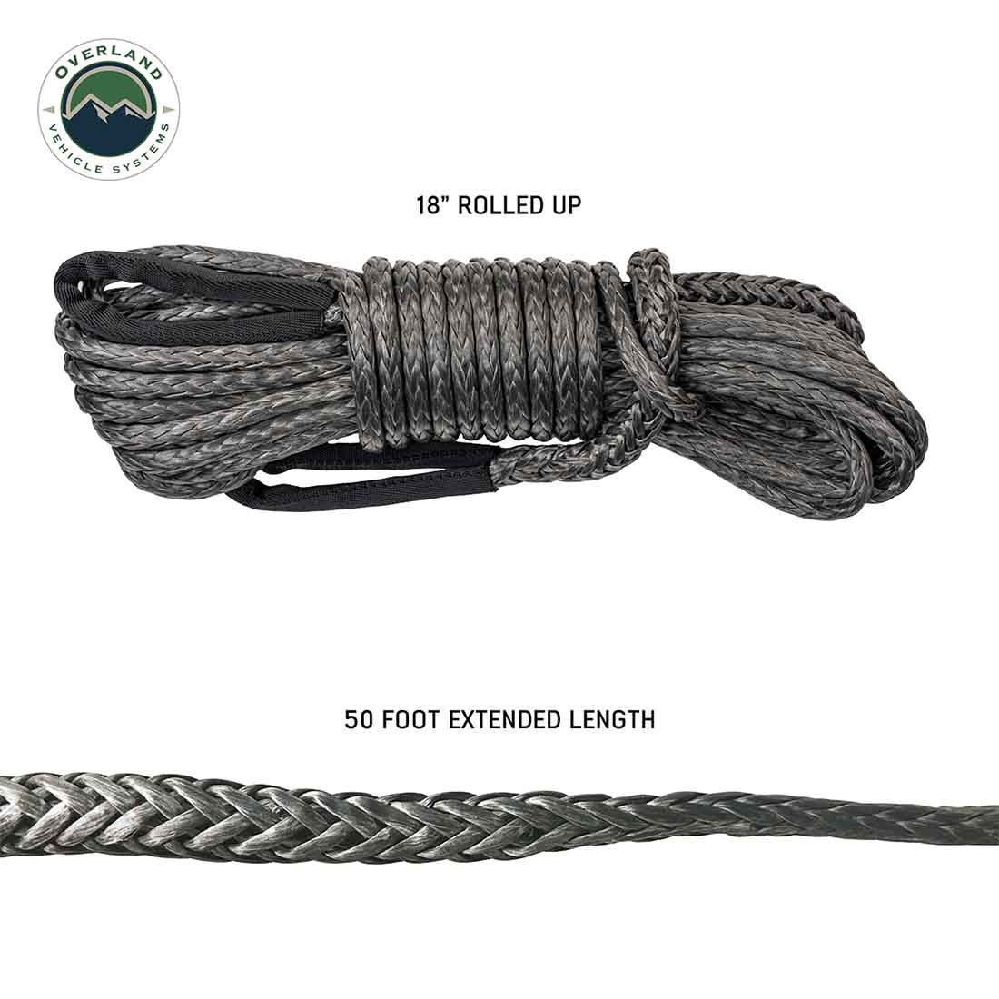 3/8" Brute Recovery Winch Line Extension 50' - 20,000 LB. - Gray