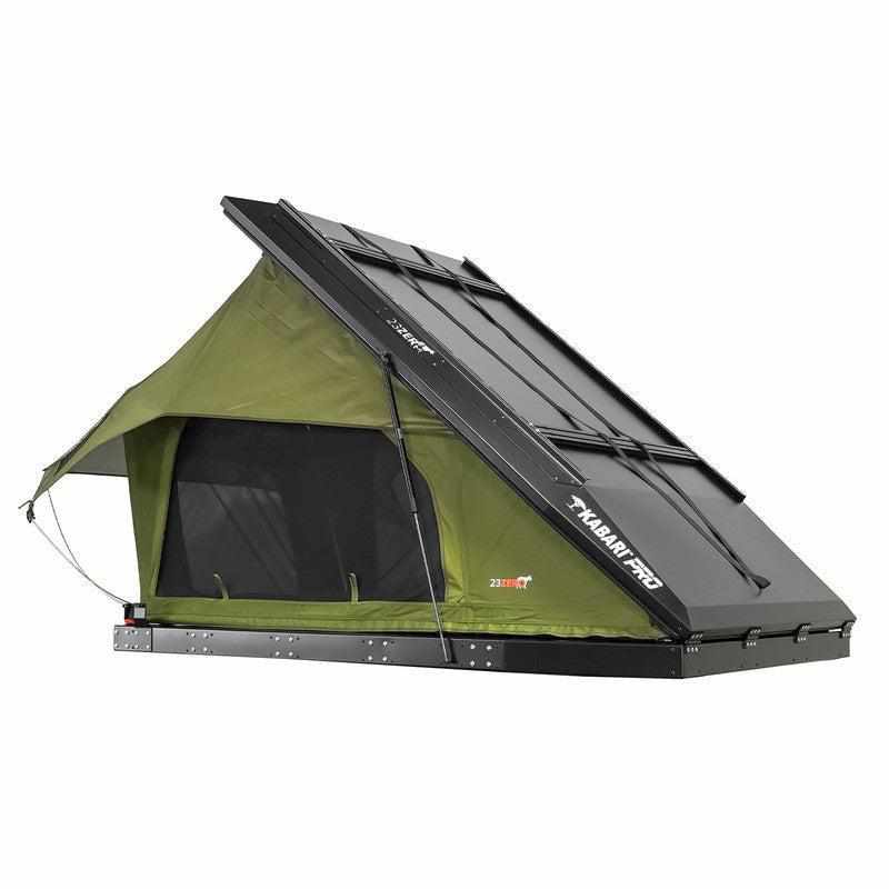 23zero-kabari-pro-aluminum-clam-shell-hard-shell-roof-top-tent-open-rear-corner-view-on-white-background