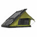 23zero-kabari-pro-aluminum-clam-shell-hard-shell-roof-top-tent-open-rear-corner-view-with-crossbar-on-white-background