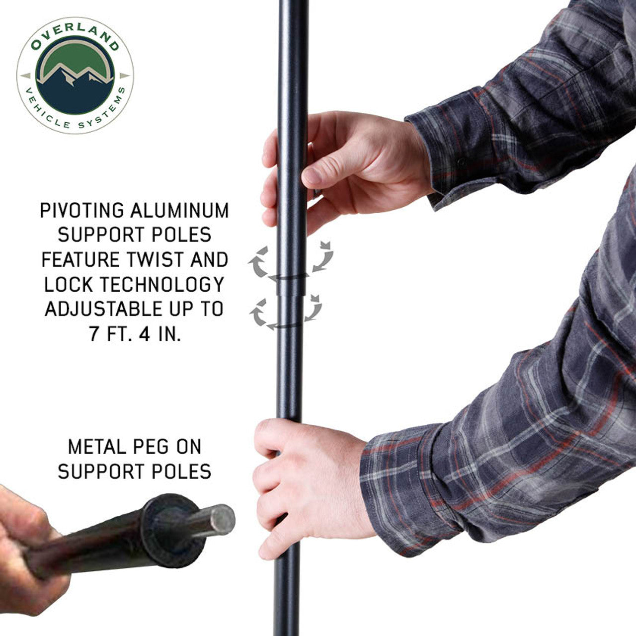 HD Nomadic 90 Degree Awning - Grey Body, Green Trim & Black Travel Cover