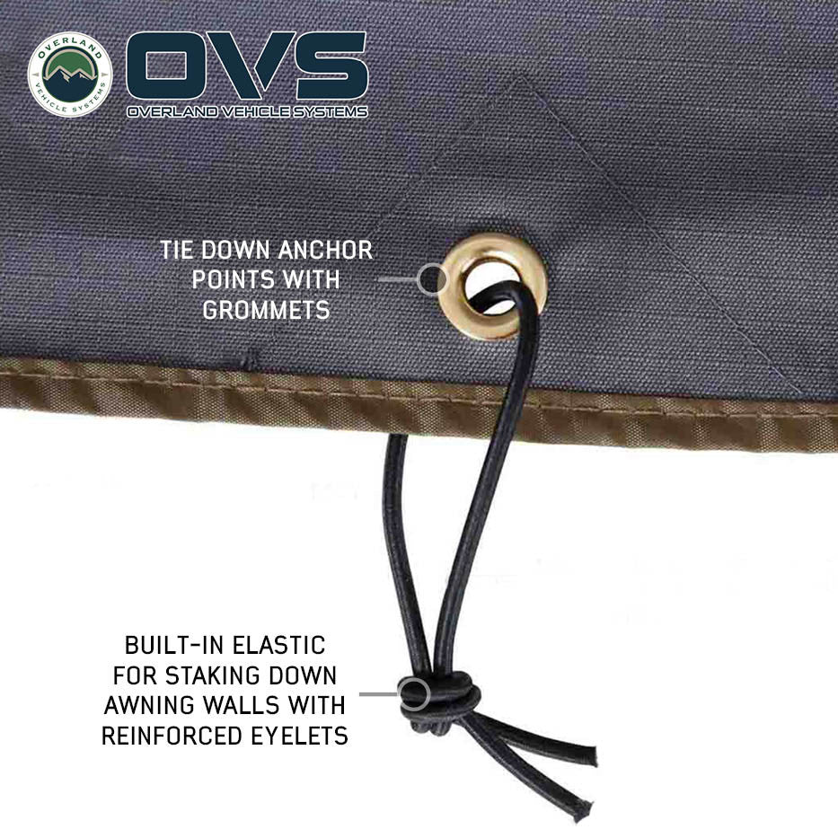 HD Nomadic 270 LTE Awning Walls - Dark Grey with Green Trim