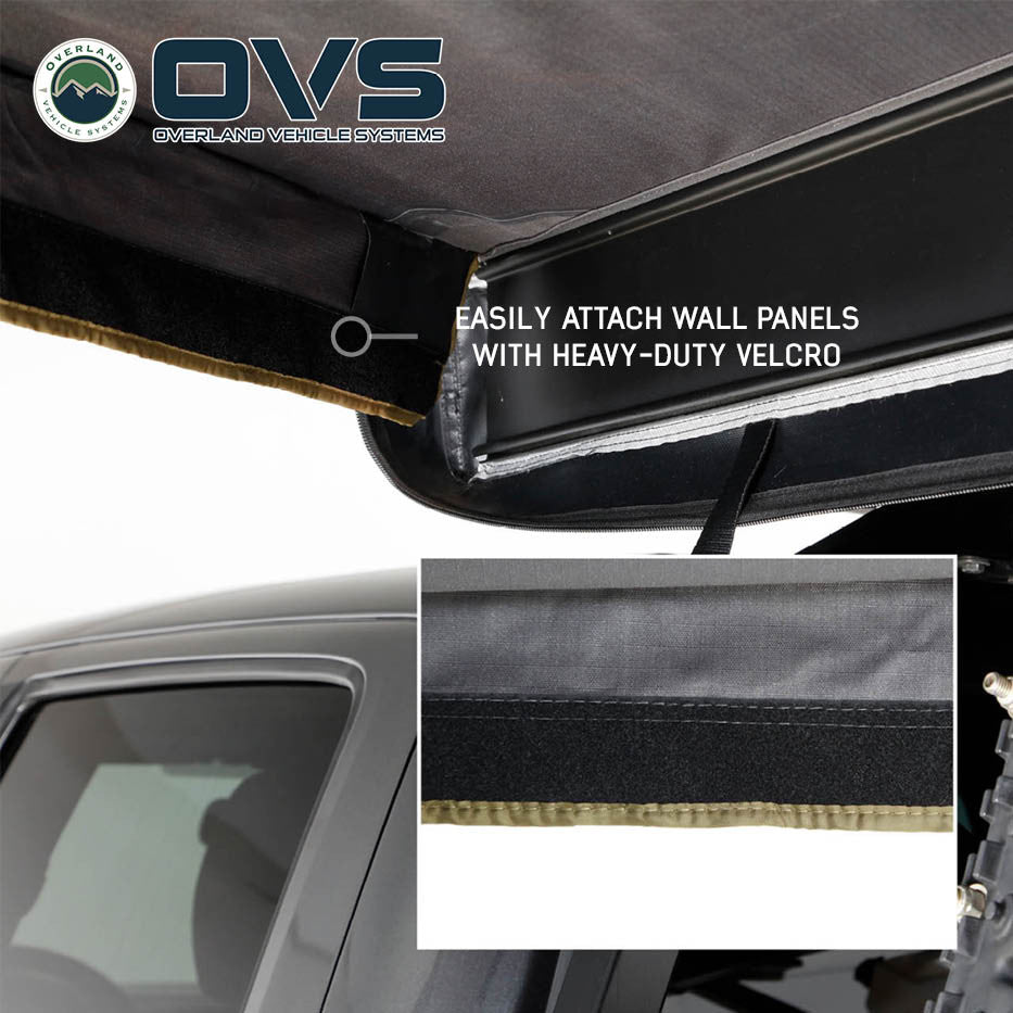 HD Nomadic 270 LTE Awning Walls - Dark Grey with Green Trim