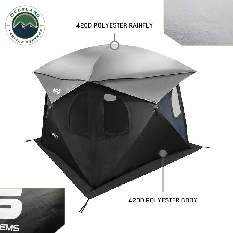 Hub Centric Ground Tent - Black Body & Grey Rainfly