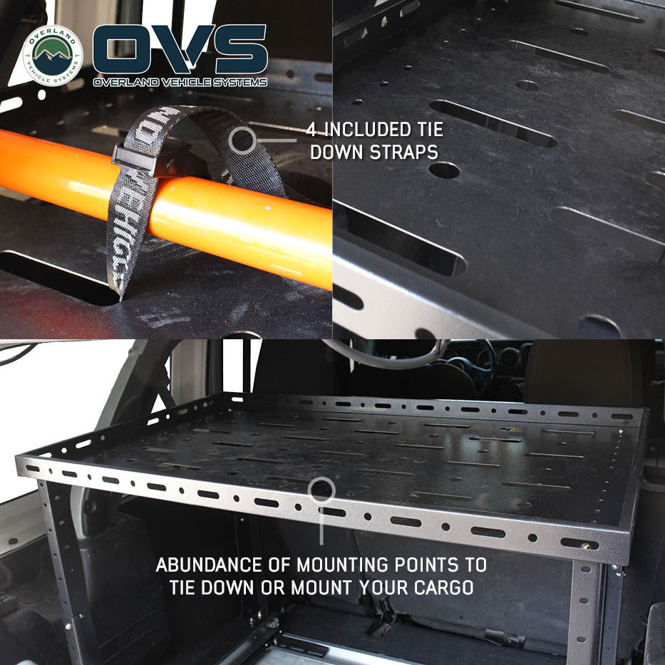 Cargo Storage Rack with Shelf and Sliding Extension for Jeep JL and SUVs