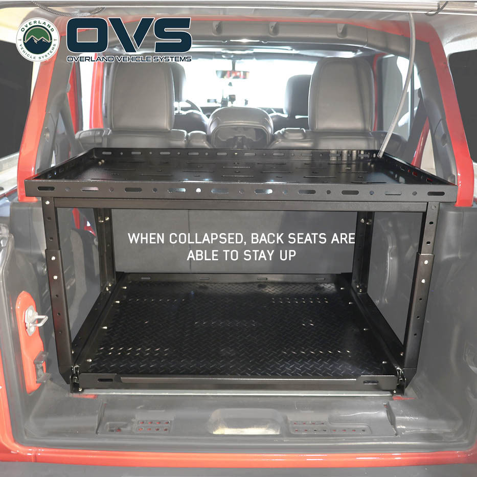 Cargo Storage Rack with Shelf and Sliding Extension for Jeep JL and SUVs