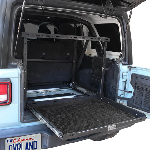 Cargo Storage Rack with Shelf and Sliding Extension for Jeep JL and SUVs