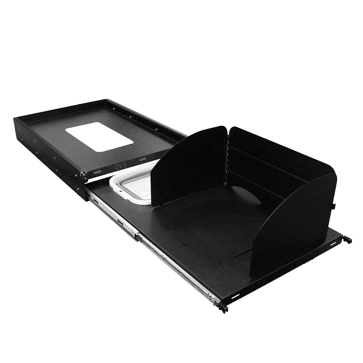 Large Refrigerator Tray and Sink Slide - Black Powder Coat Universal