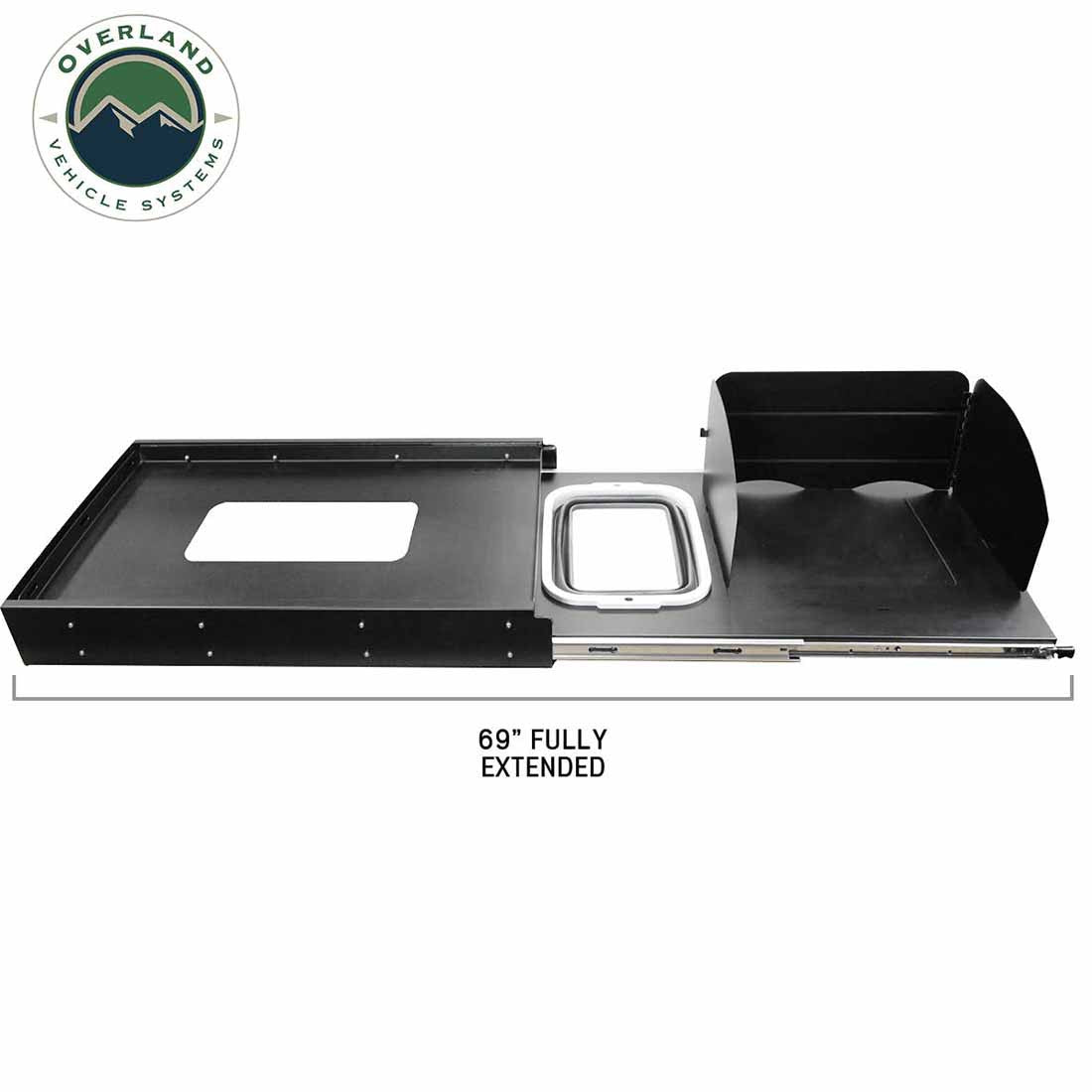 Large Refrigerator Tray and Sink Slide - Black Powder Coat Universal