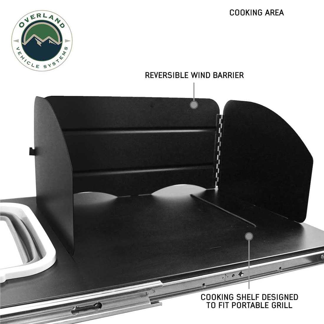 Large Refrigerator Tray and Sink Slide - Black Powder Coat Universal
