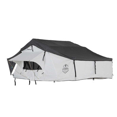 HD Nomadic 3 Person Arctic White Extended Soft Shell Roof Top Tent, White Body Dark Grey Rainfly