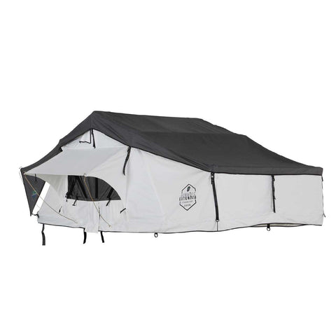 HD Nomadic 3 Person Arctic White Extended Soft Shell Roof Top Tent, White Body Dark Grey Rainfly