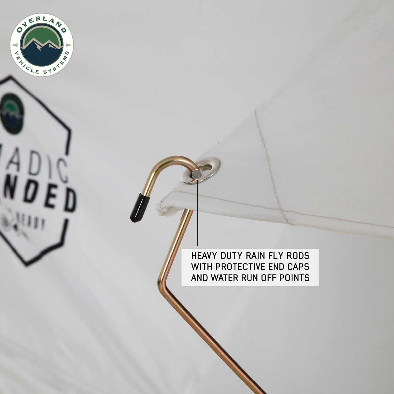 HD Nomadic 3 Person Arctic White Extended Soft Shell Roof Top Tent, White Body Dark Grey Rainfly