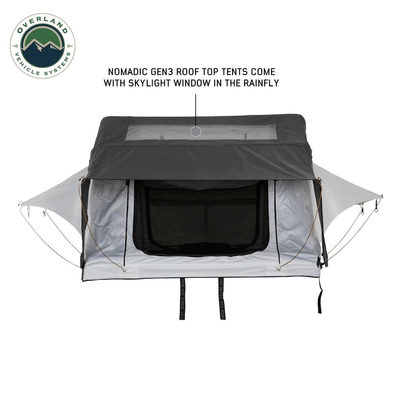 HD Nomadic 3 Person Arctic White Extended Soft Shell Roof Top Tent, White Body Dark Grey Rainfly