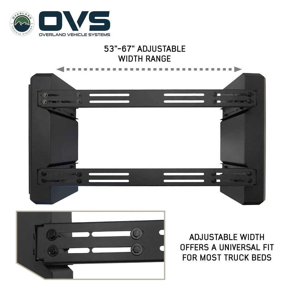 Pod Rack Universal Bed Storage System with Adjustable Crossbars and Lock Latches
