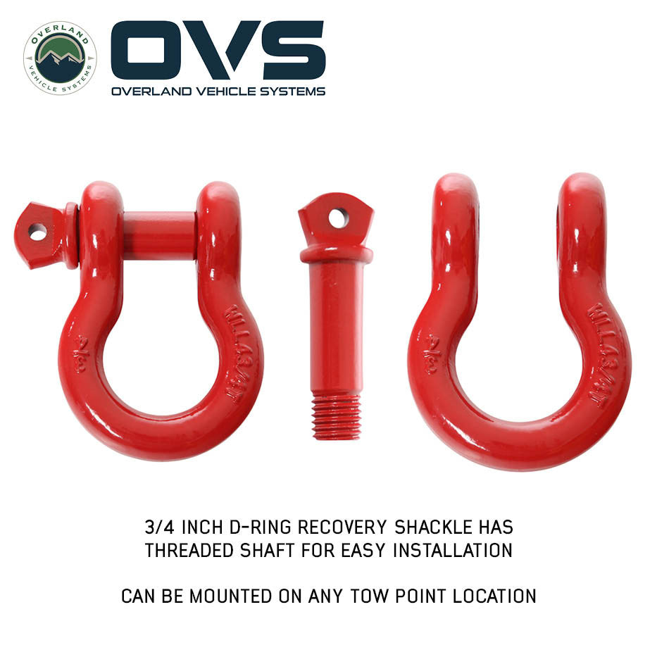 Recovery Shackle D-Ring 3/4" - 4.75 Ton Rated