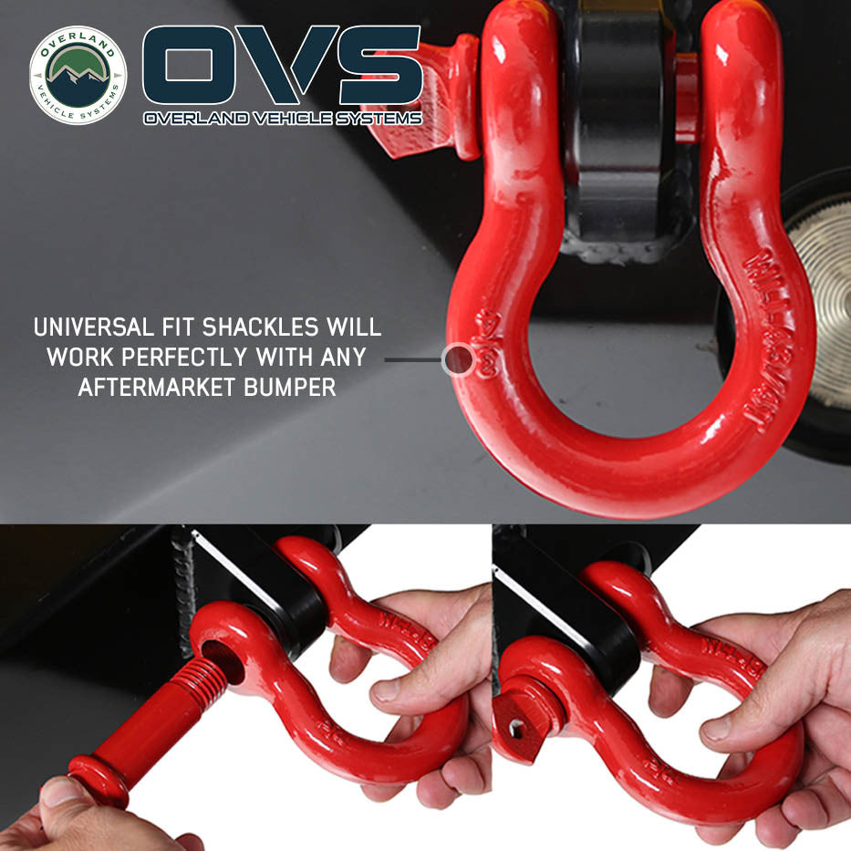 Recovery Shackle D-Ring 3/4" - 4.75 Ton Rated - Sold in Pairs