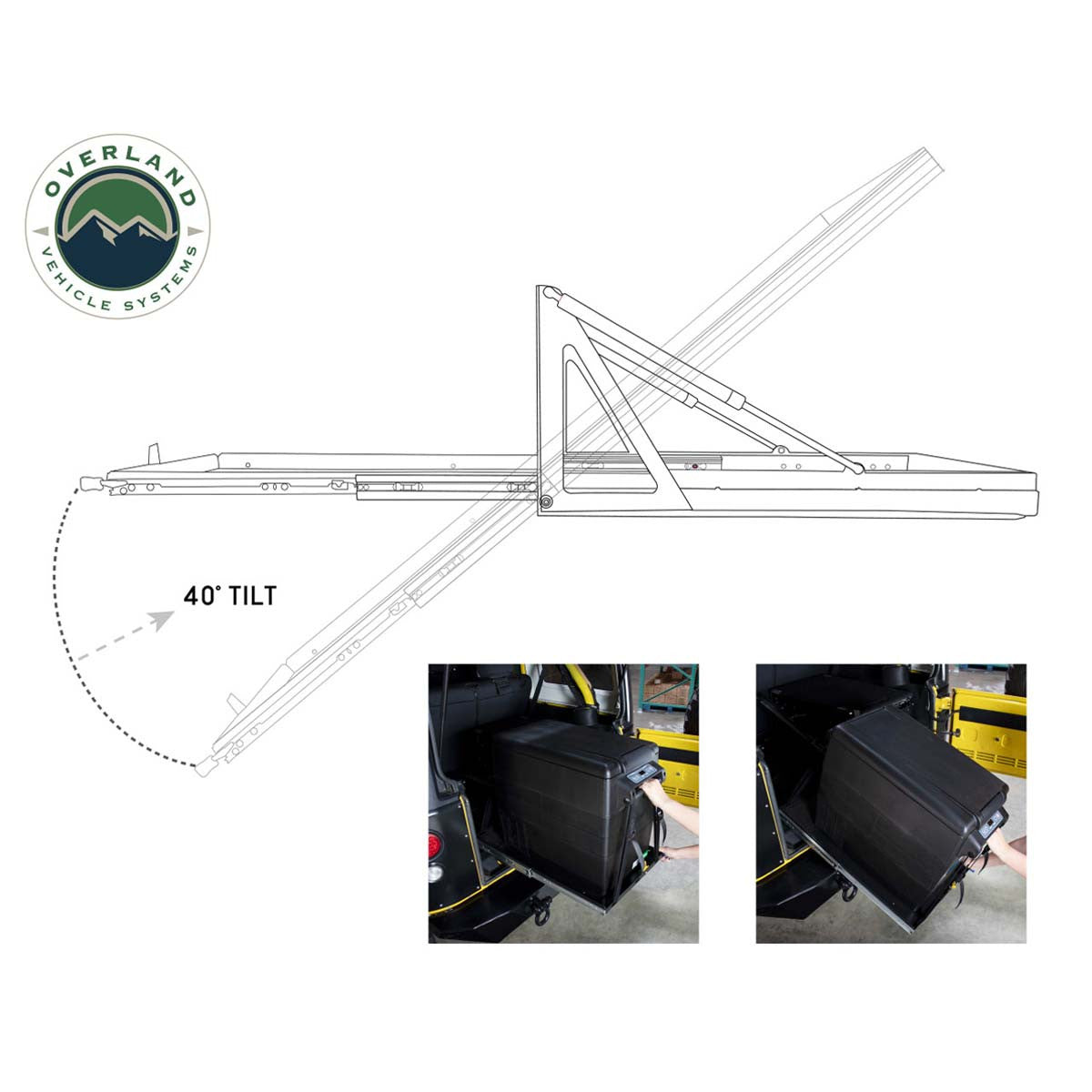 Small Refrigerator Mount with Slide & Tilt Tray