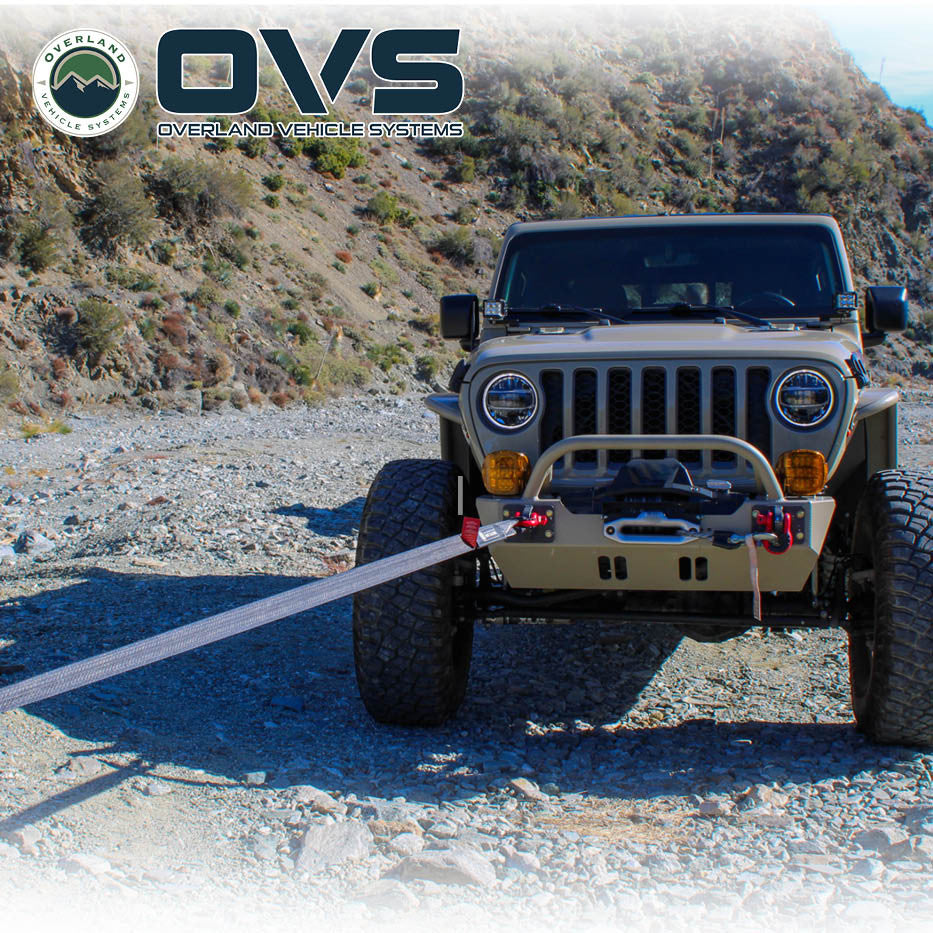 Brute Recovery Tow Strap with Padded Sleeve, Reinforced Loop, and Draw String Storage Bag