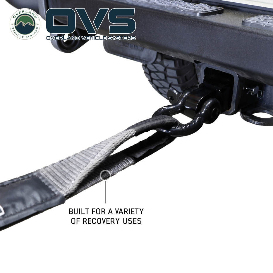 Brute Recovery Tow Strap with Padded Sleeve, Reinforced Loop, and Draw String Storage Bag