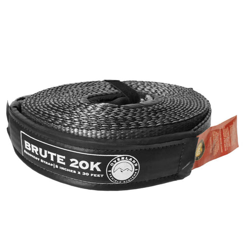 Brute Recovery Tow Strap with Padded Sleeve, Reinforced Loop, and Draw String Storage Bag