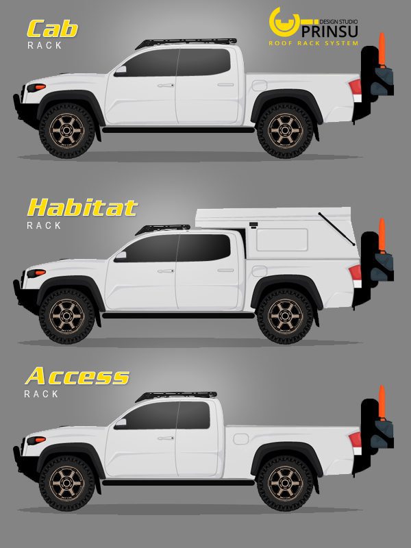 Prinsu Toyota Tacoma Double-Cab Cab Rack | 1995-2004
