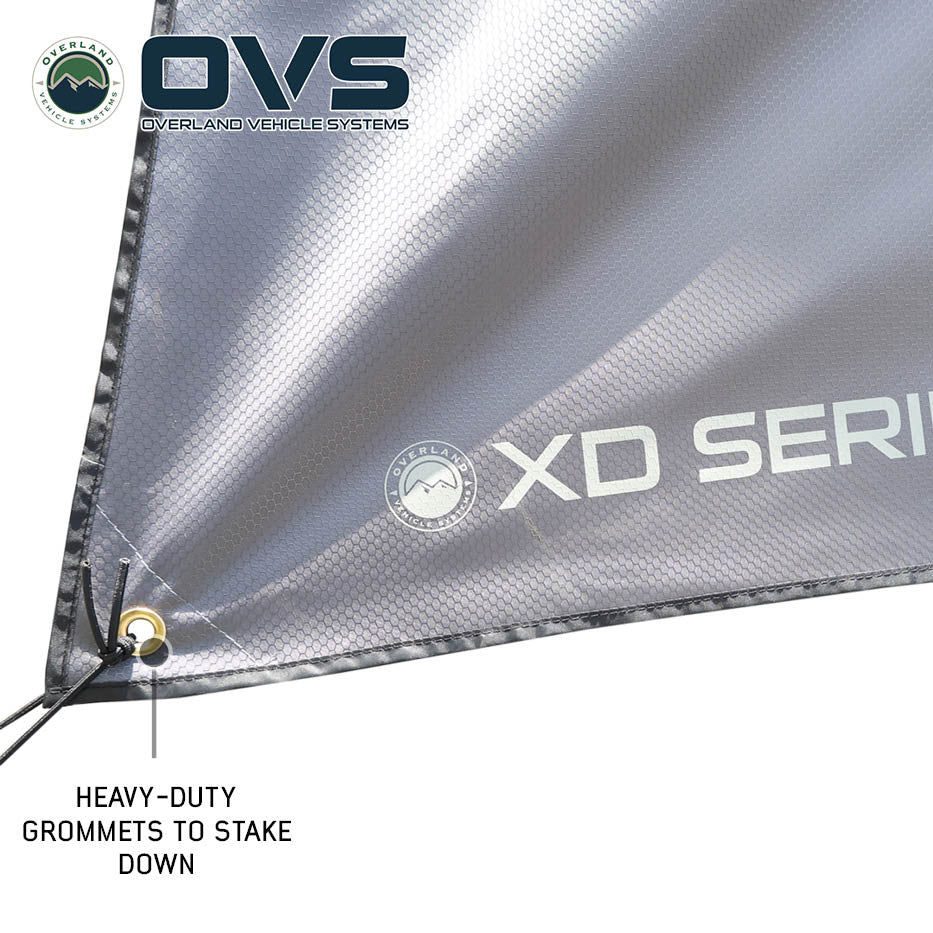 XD Nomadic 270 Grey Hex Awning Walls - Reflective Overlay with Black Out Undercoats and Storage Bag