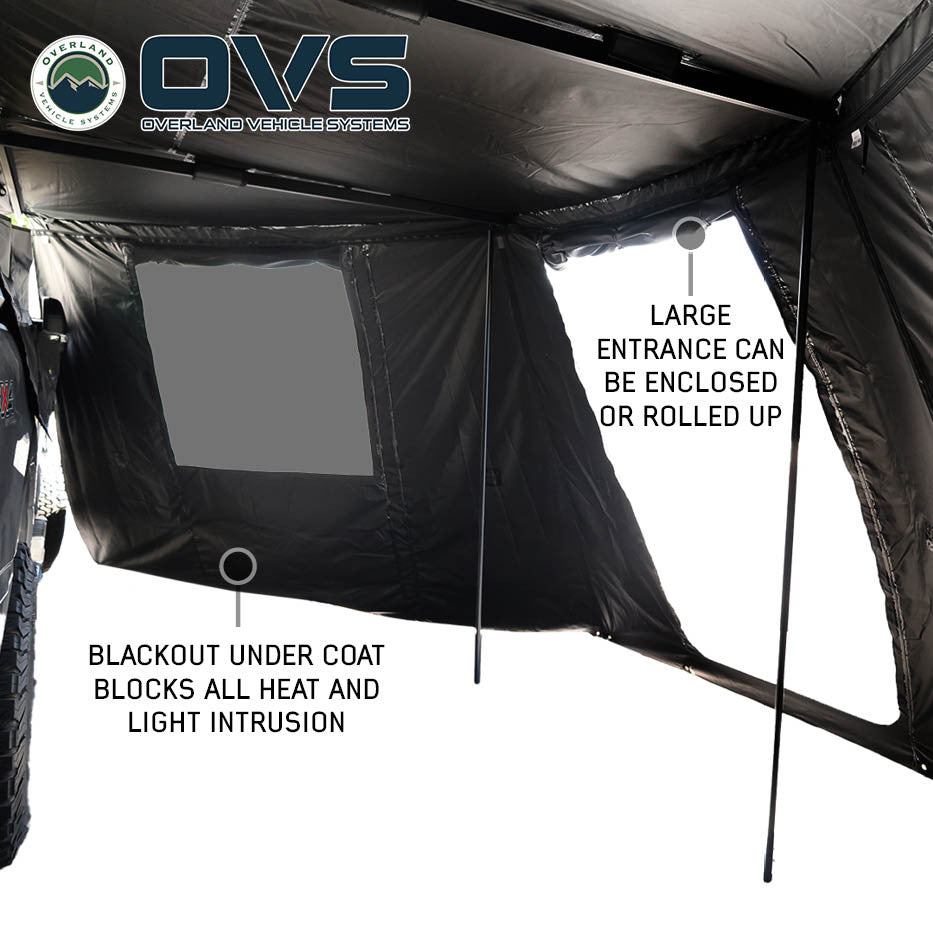 XD Nomadic 270 Grey Hex Awning Walls - Reflective Overlay with Black Out Undercoats and Storage Bag