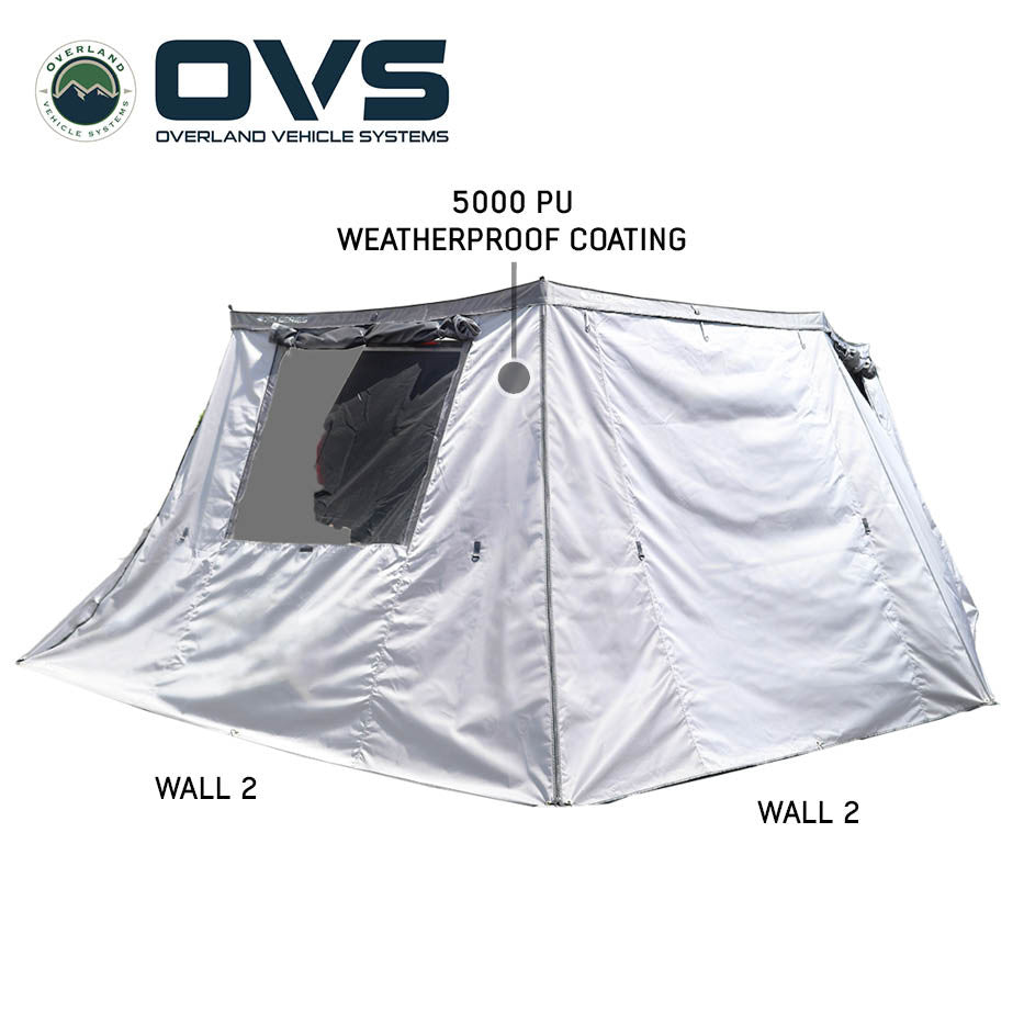 XD Nomadic 270 Grey Hex Awning Walls - Reflective Overlay with Black Out Undercoats and Storage Bag