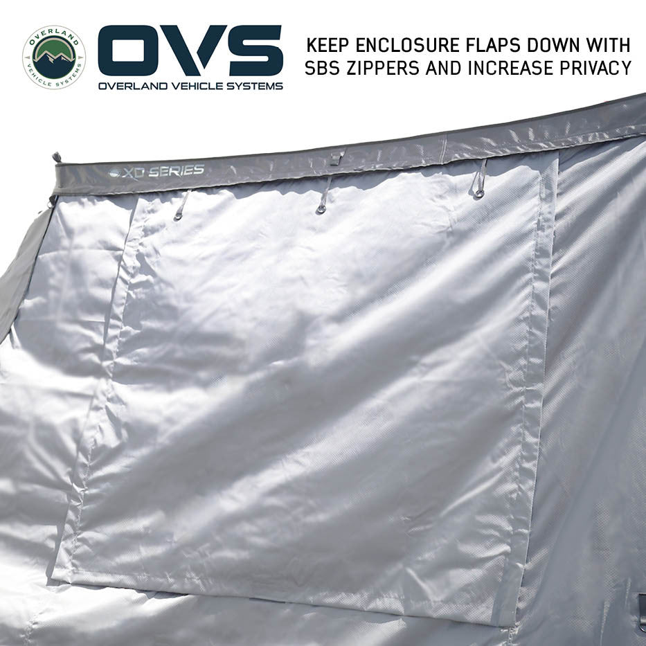XD Nomadic 270 Grey Hex Awning Walls - Reflective Overlay with Black Out Undercoats and Storage Bag