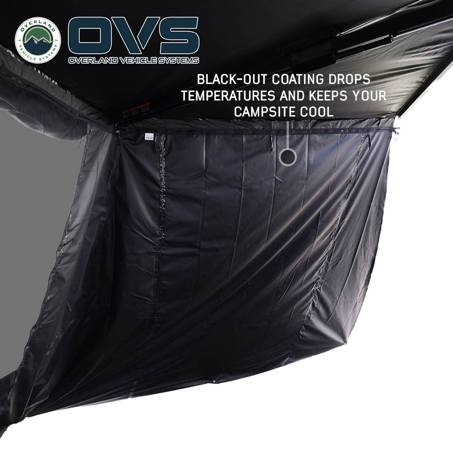 XD Nomadic 270 Grey Hex Awning Walls - Reflective Overlay with Black Out Undercoats and Storage Bag