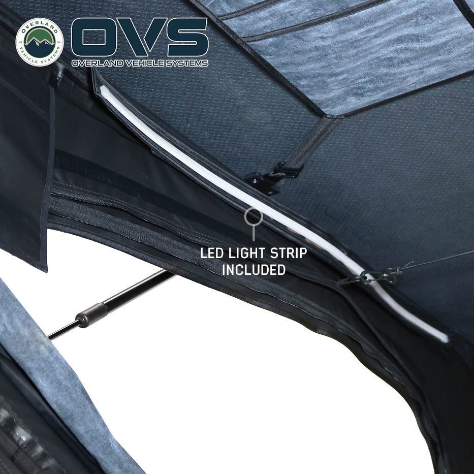 XD K2 Dual Action Clam Shell 2 Person Aluminum Hard Shell Roof Top Tent, Blue Body & Black Rainfly