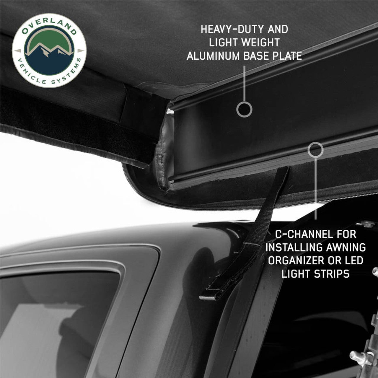 OVS XD Nomadic 180 LTE Awning - Black Fabric and Travel Cover Universal
