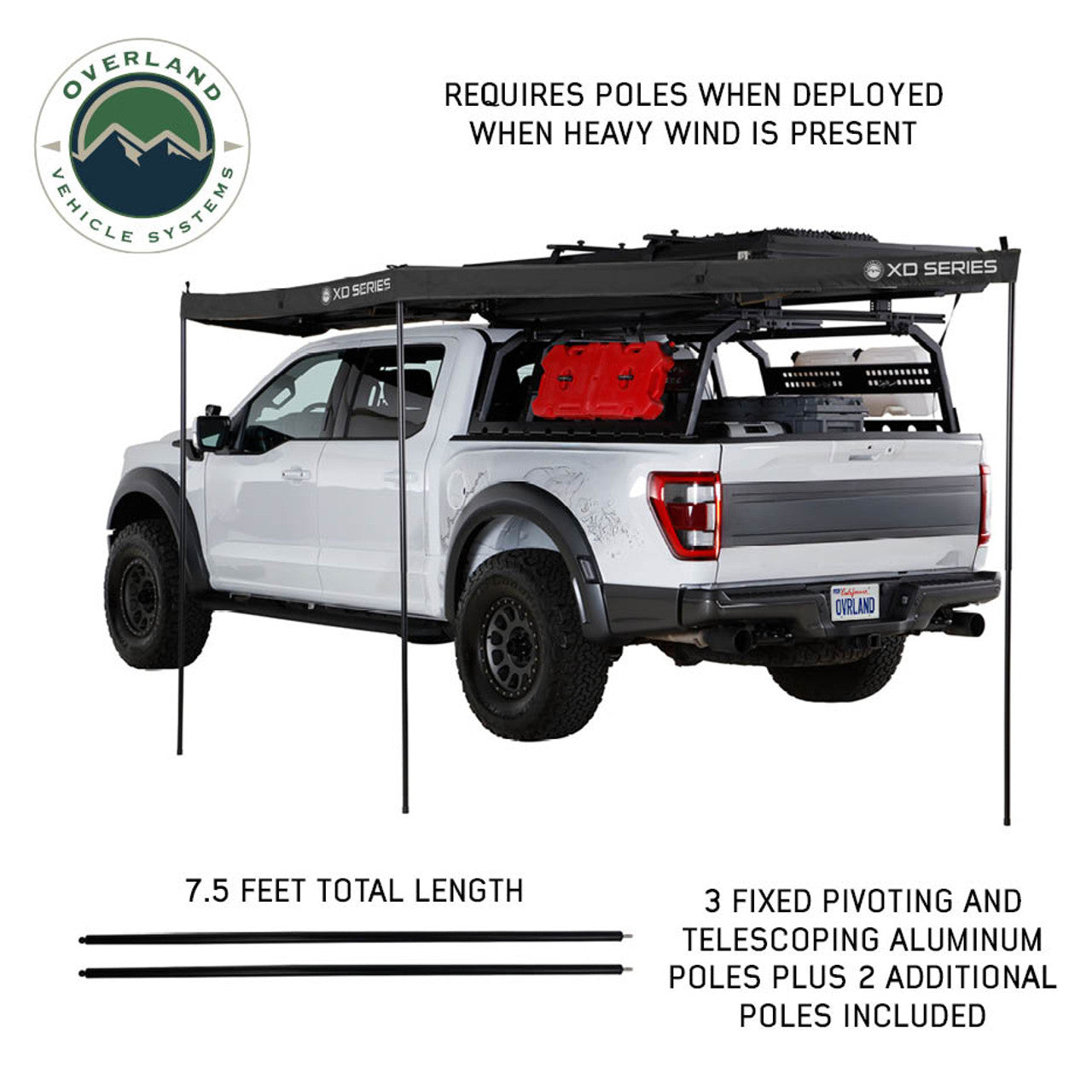 OVS XD Nomadic 180 LTE Awning - Black Fabric and Travel Cover Universal
