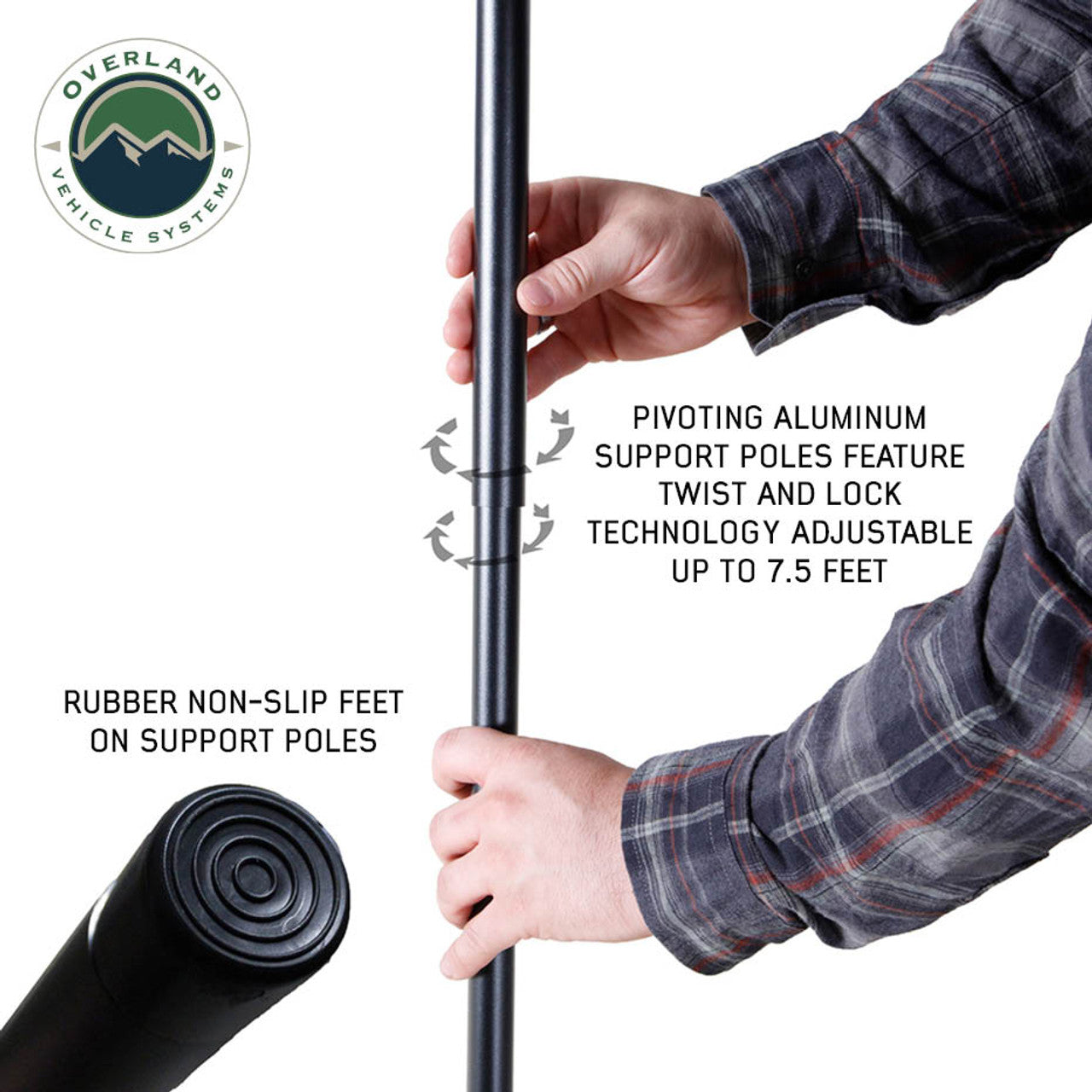 OVS XD Nomadic 180 LTE Awning - Black Fabric and Travel Cover Universal