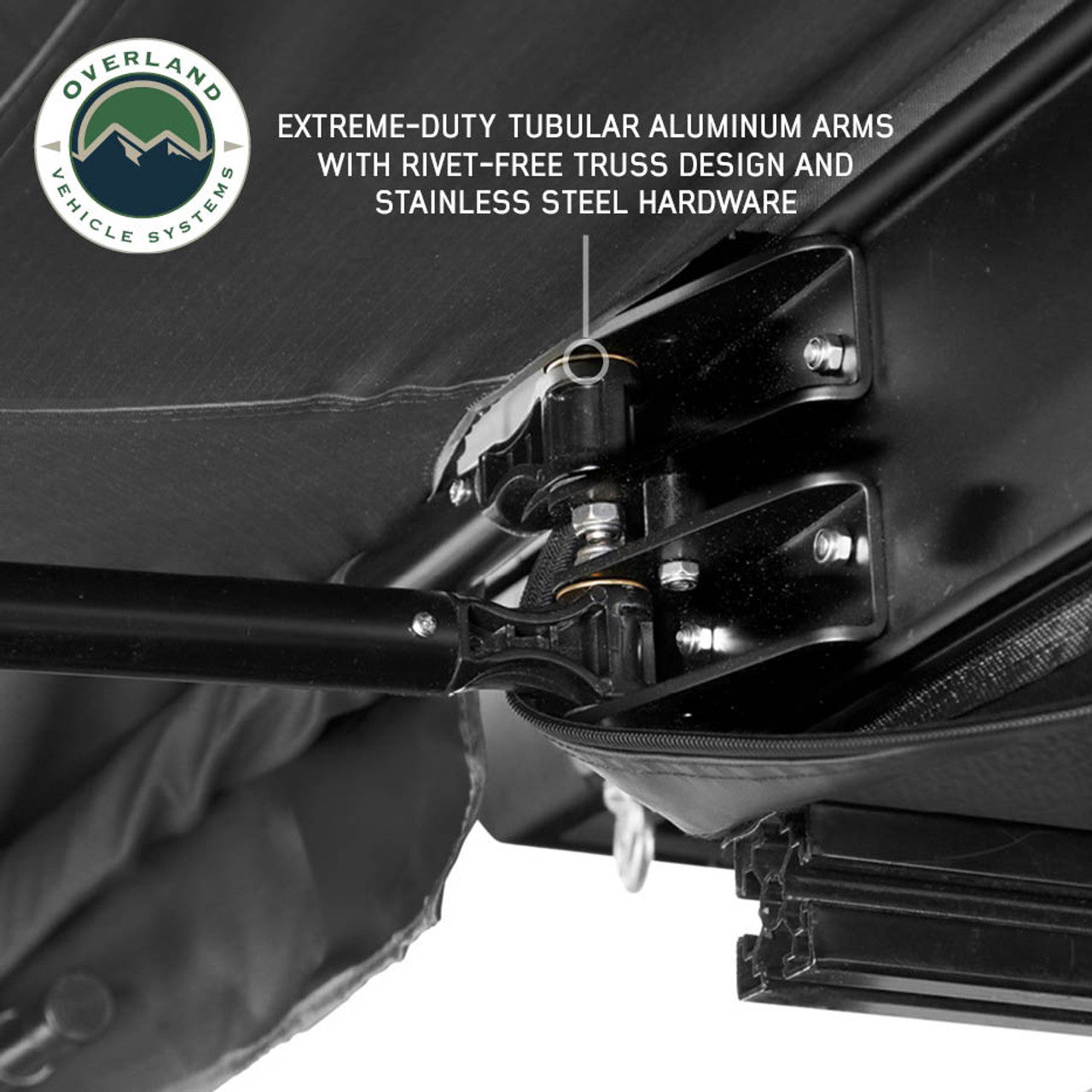 OVS XD Nomadic 180 LTE Awning - Black Fabric and Travel Cover Universal