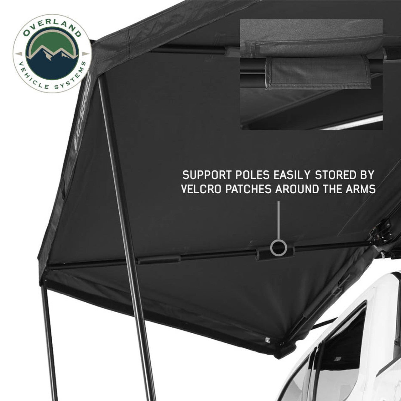 OVS XD Nomadic 180 LTE Awning - Black Fabric and Travel Cover Universal