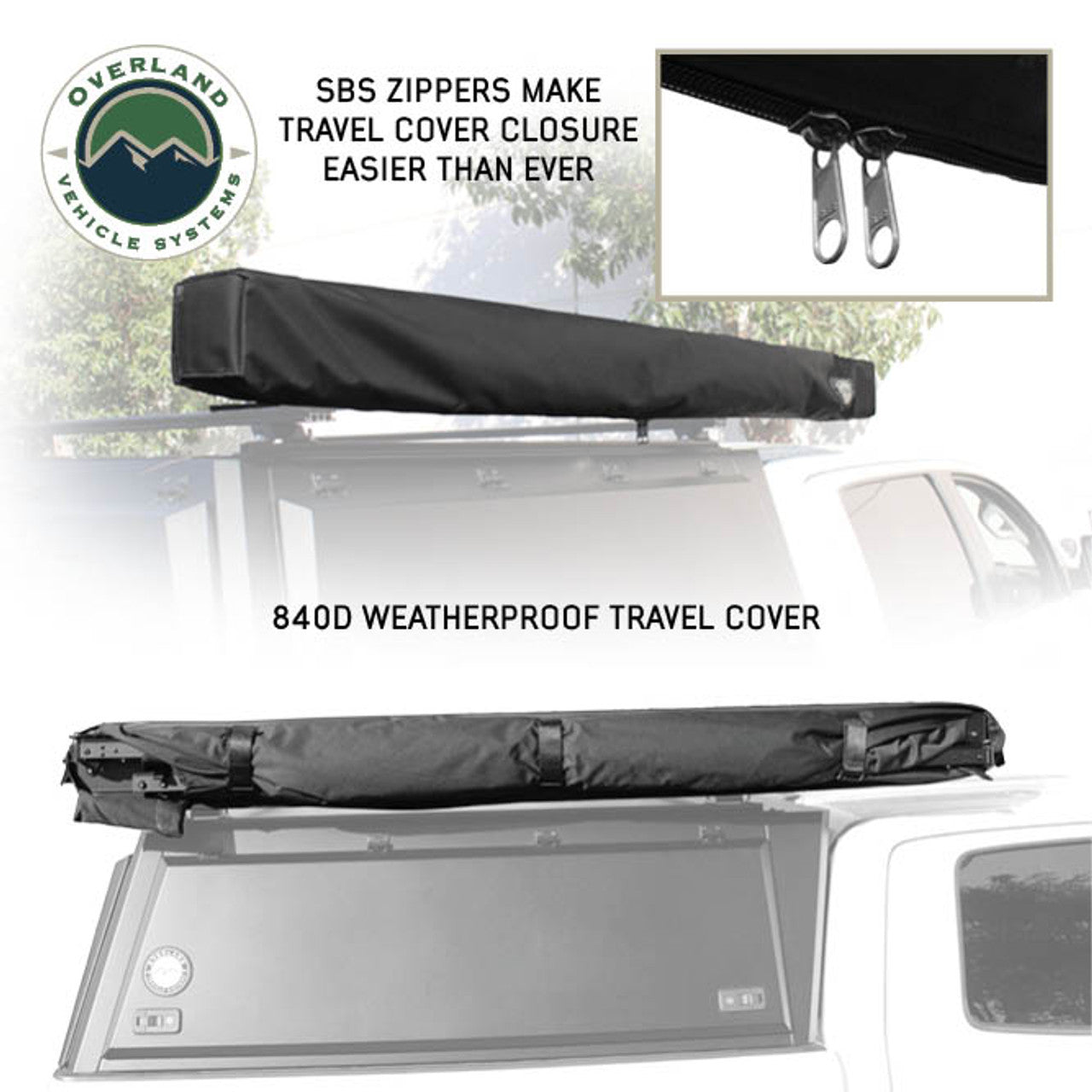 OVS XD Nomadic Self-Deploying 90 Degree Awning with Lights & Black Out Fabric Universal
