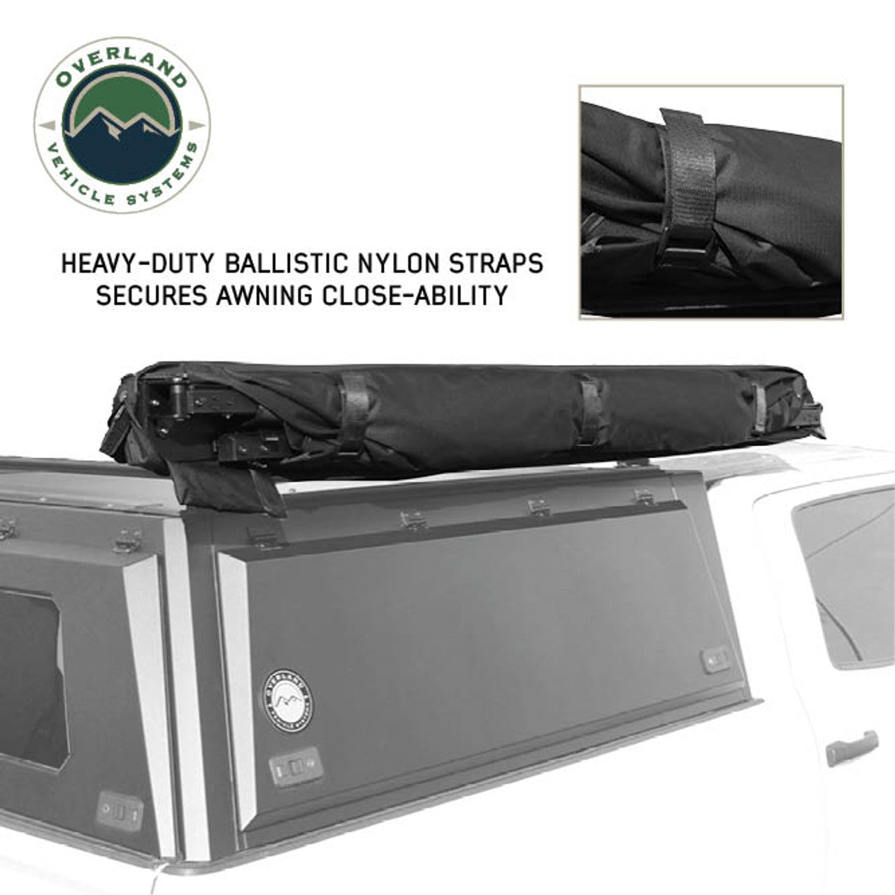 OVS XD Nomadic Self-Deploying 90 Degree Awning with Lights & Black Out Fabric Universal