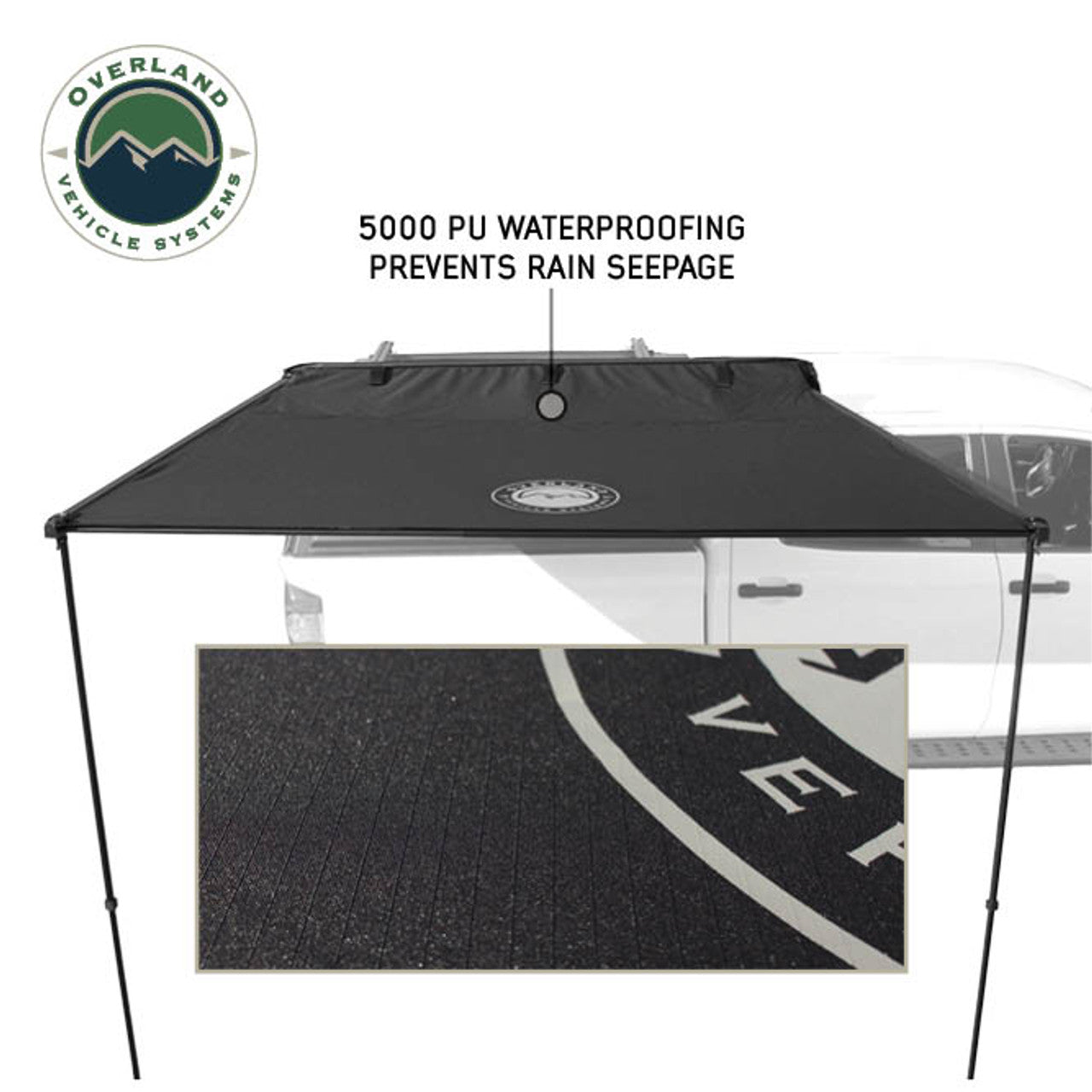 OVS XD Nomadic Self-Deploying 90 Degree Awning with Lights & Black Out Fabric Universal