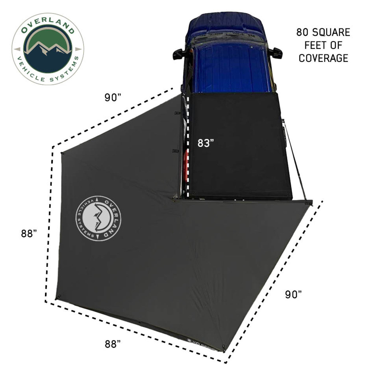 OVS XD Nomadic 270 LT Awning - Black Fabric and Travel Cover