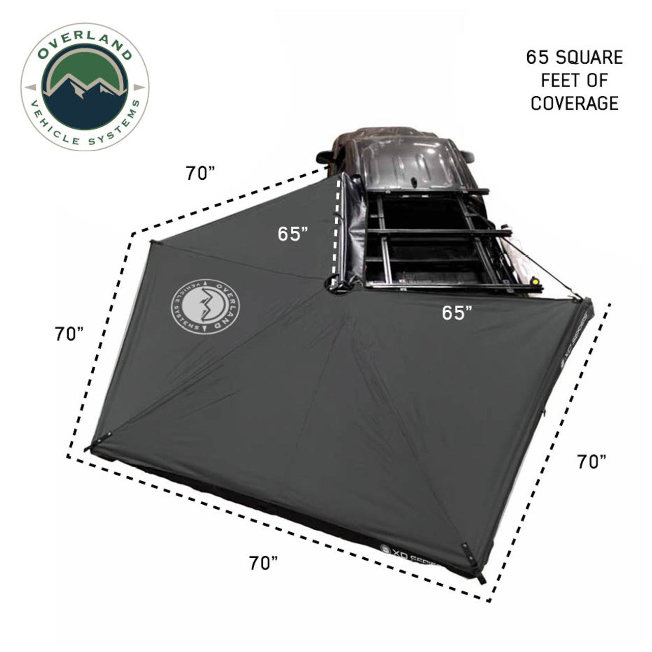 OVS XD Nomadic 270 LTE Awning - Black Fabric and Travel Cover