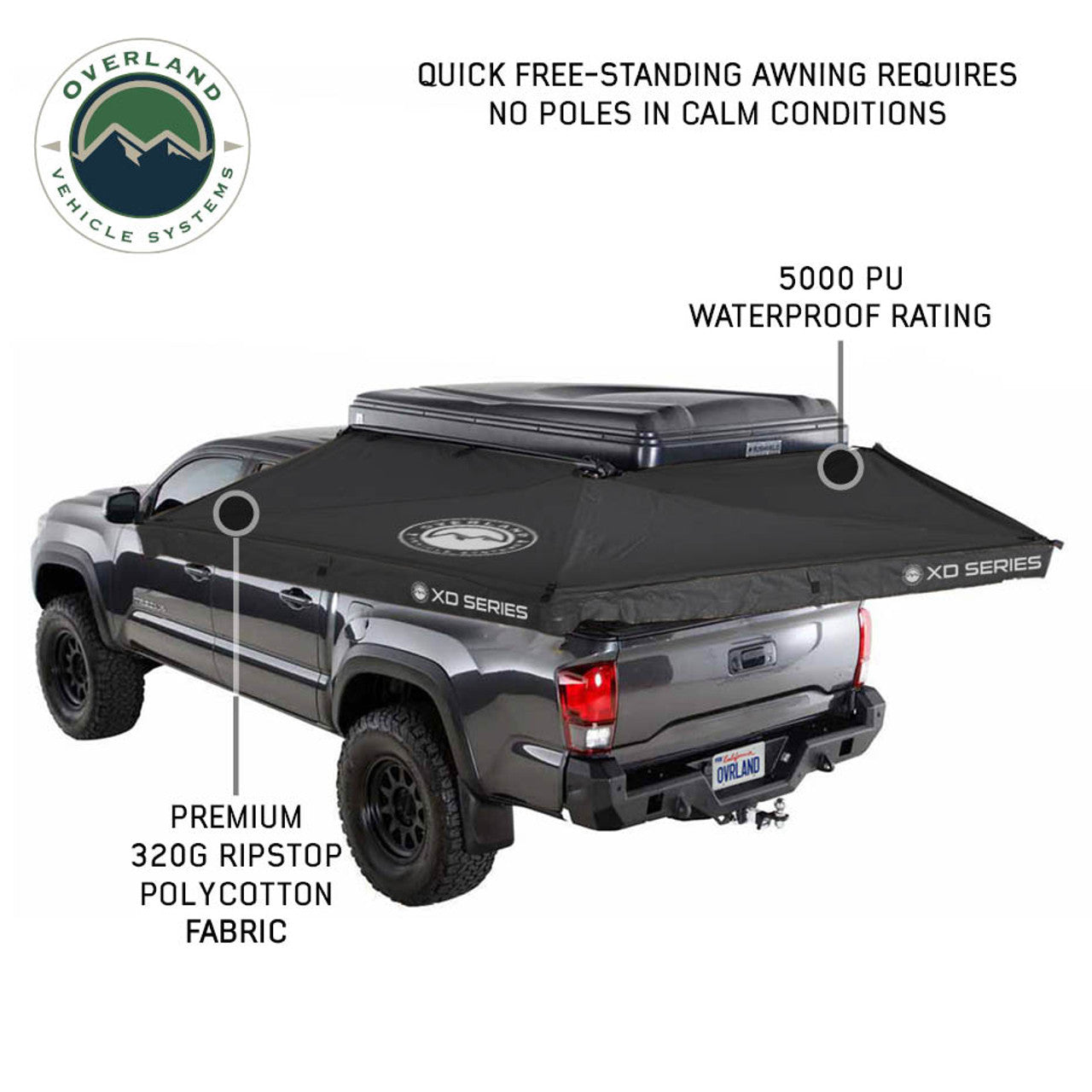 OVS XD Nomadic 270 LTE Awning - Black Fabric and Travel Cover